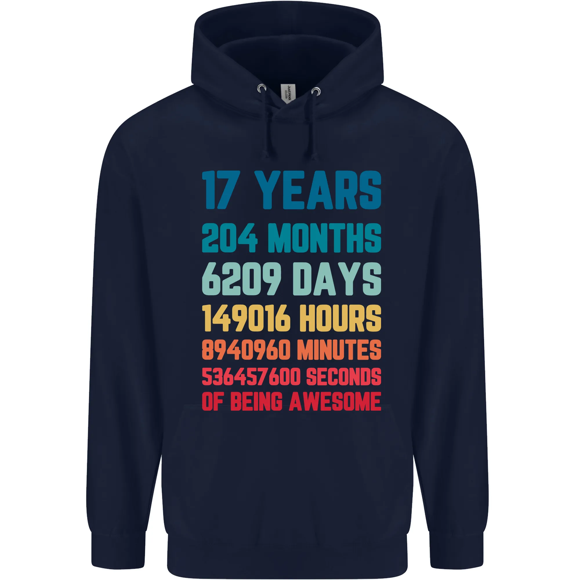 17th Birthday 17 Year Old Mens 80% Cotton Hoodie