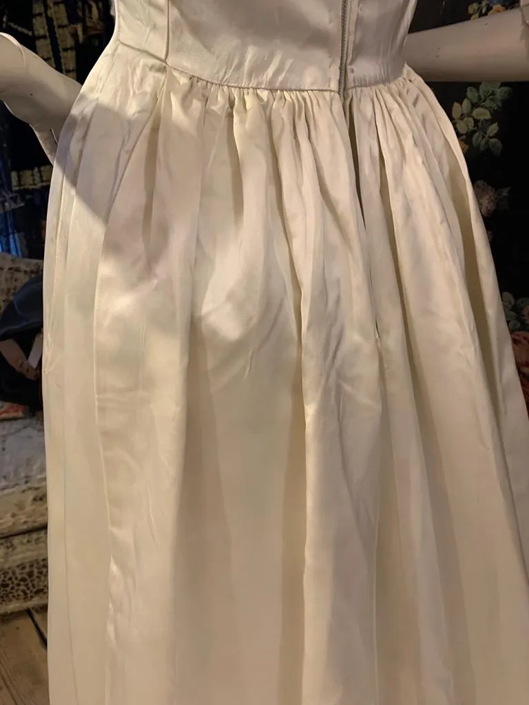 1950s Satin Wedding Dress with Train