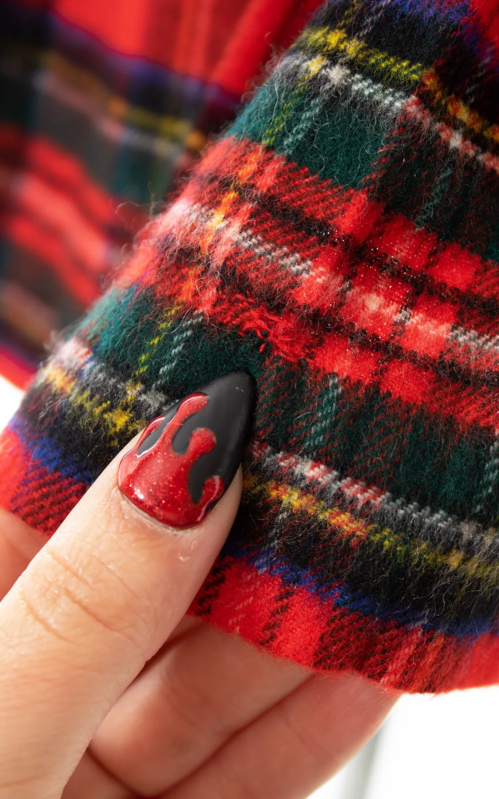 1980s Cashmere Wool Tartan Pleated Skirt | medium