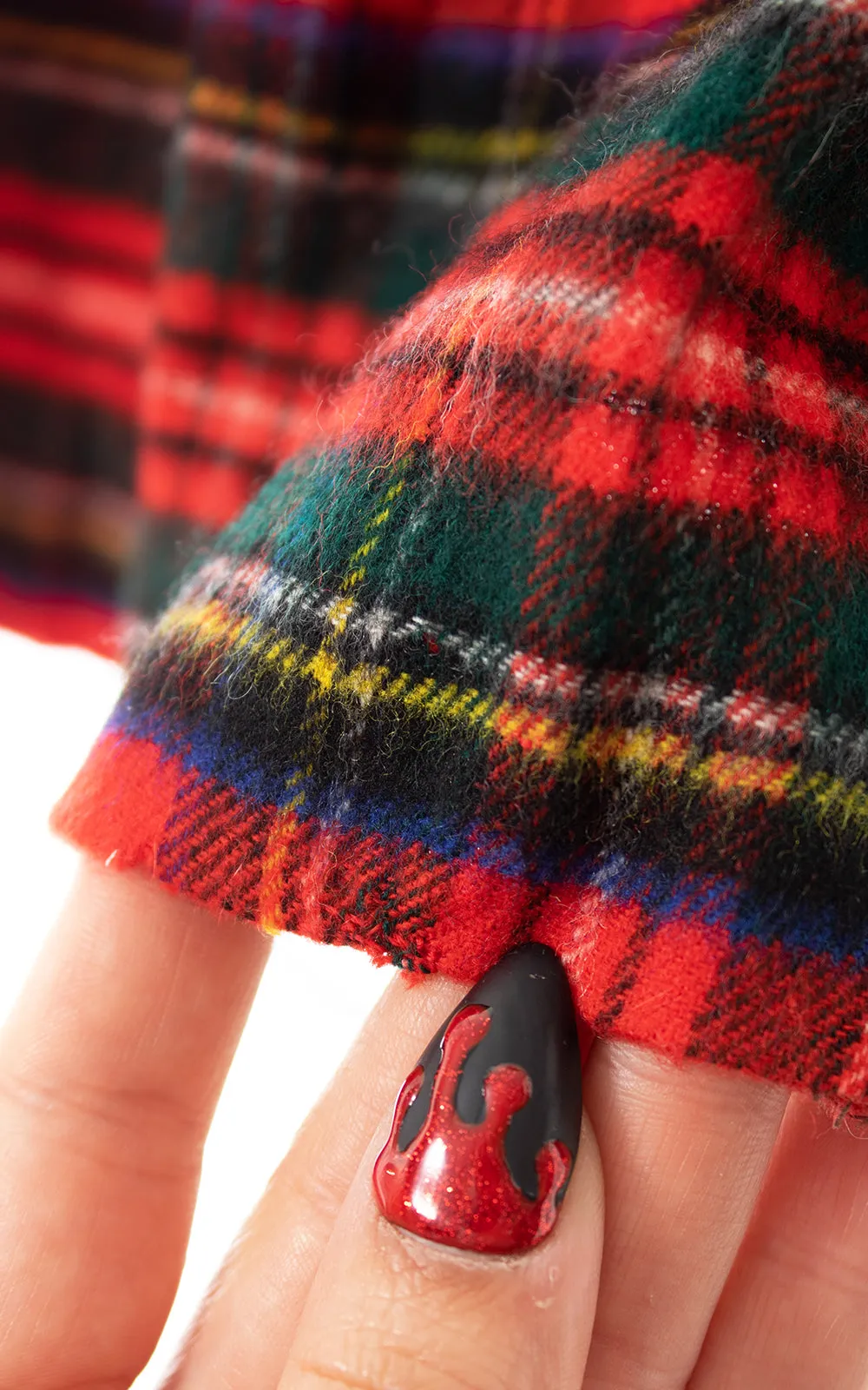 1980s Cashmere Wool Tartan Pleated Skirt | medium