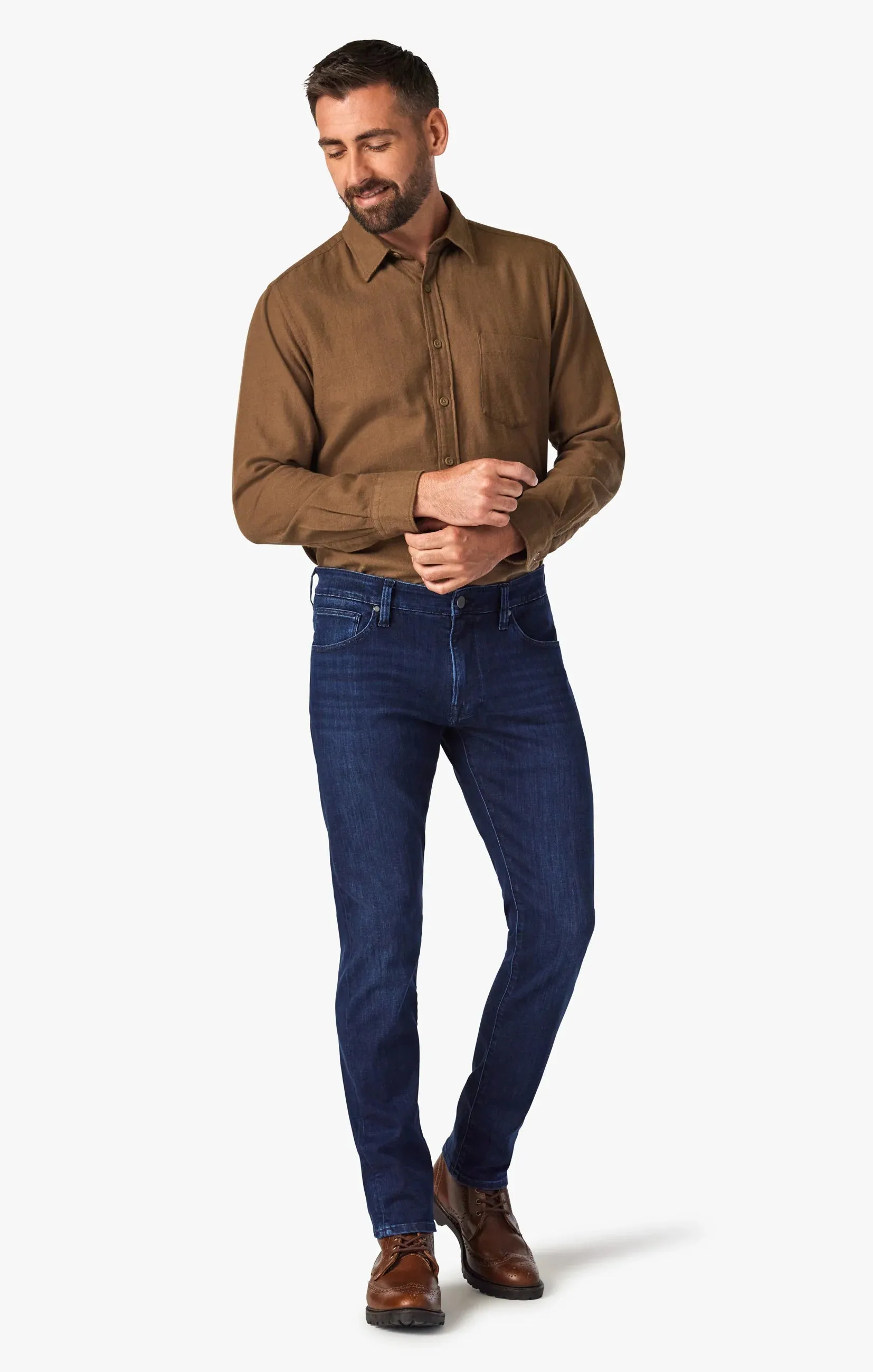 34 Heritage Cool Tapered Leg Jeans In Dark Midnight Brushed Urban H001014-81784