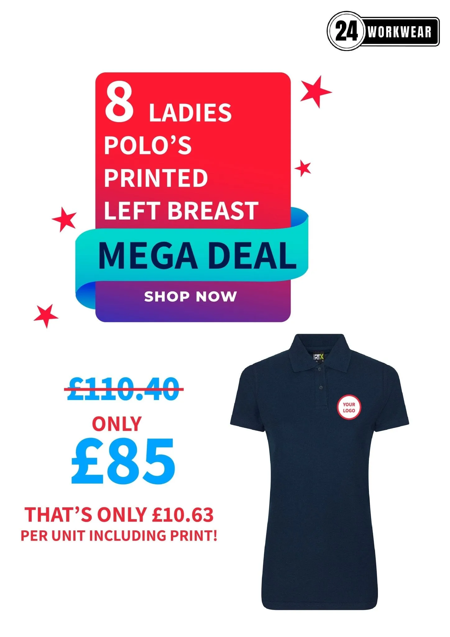 8 x Pro RTX Women's Polo Deal