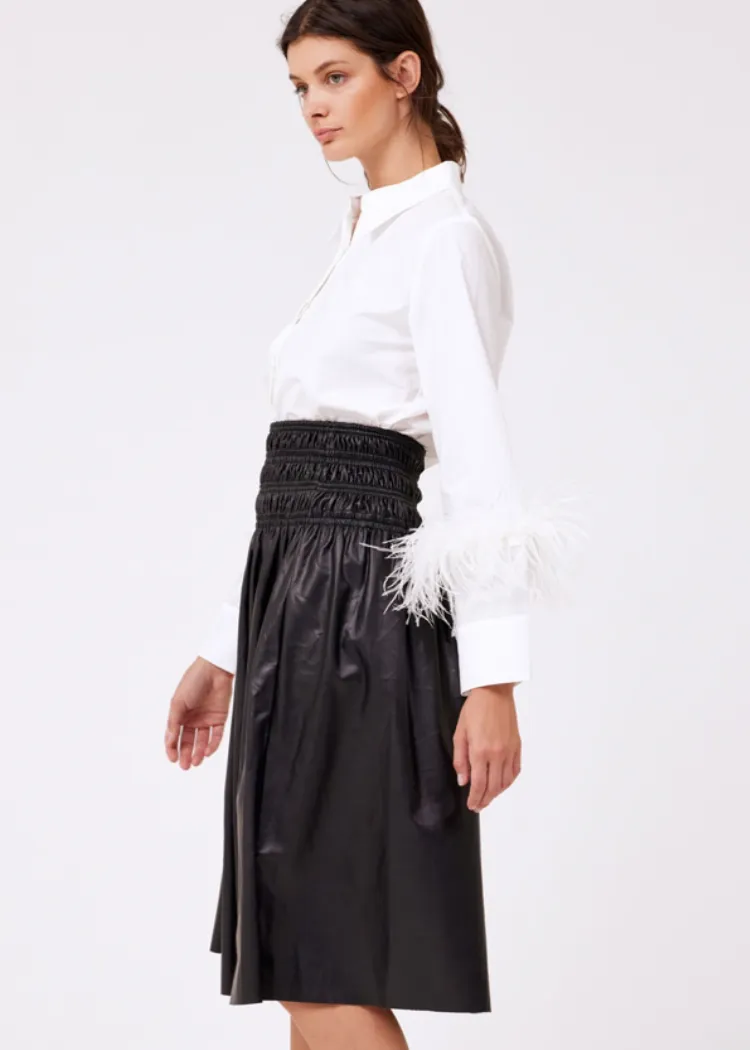 Aureum Vegan Leather Midi Skirt-*** FINAL SALE***