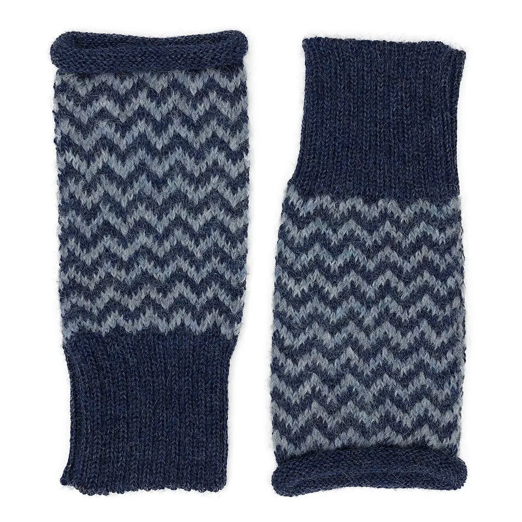 Azul Chevron Knit Alpaca Gloves by SLATE   SALT