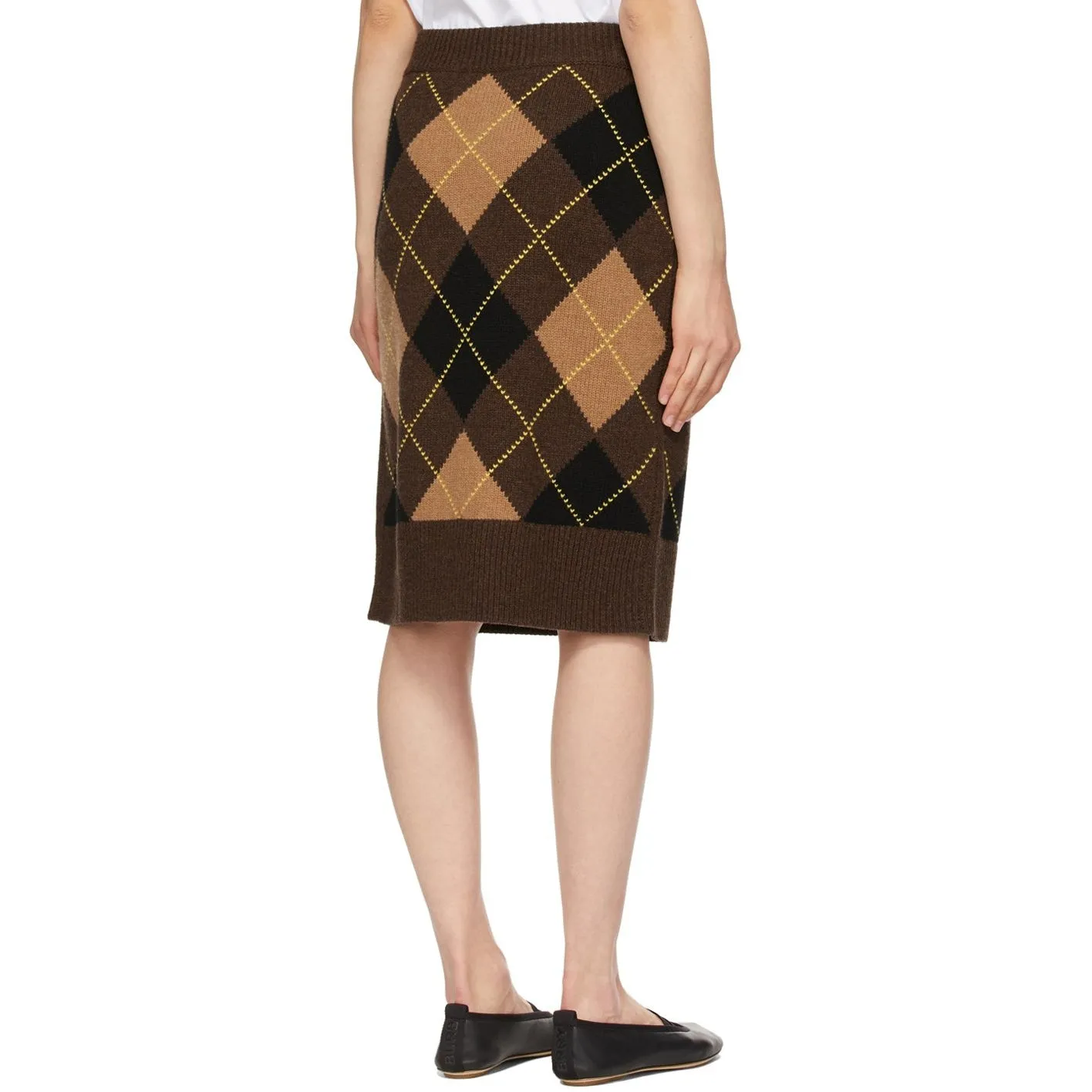 Burberry Brown Argyle Intarsia Ayla Skirt