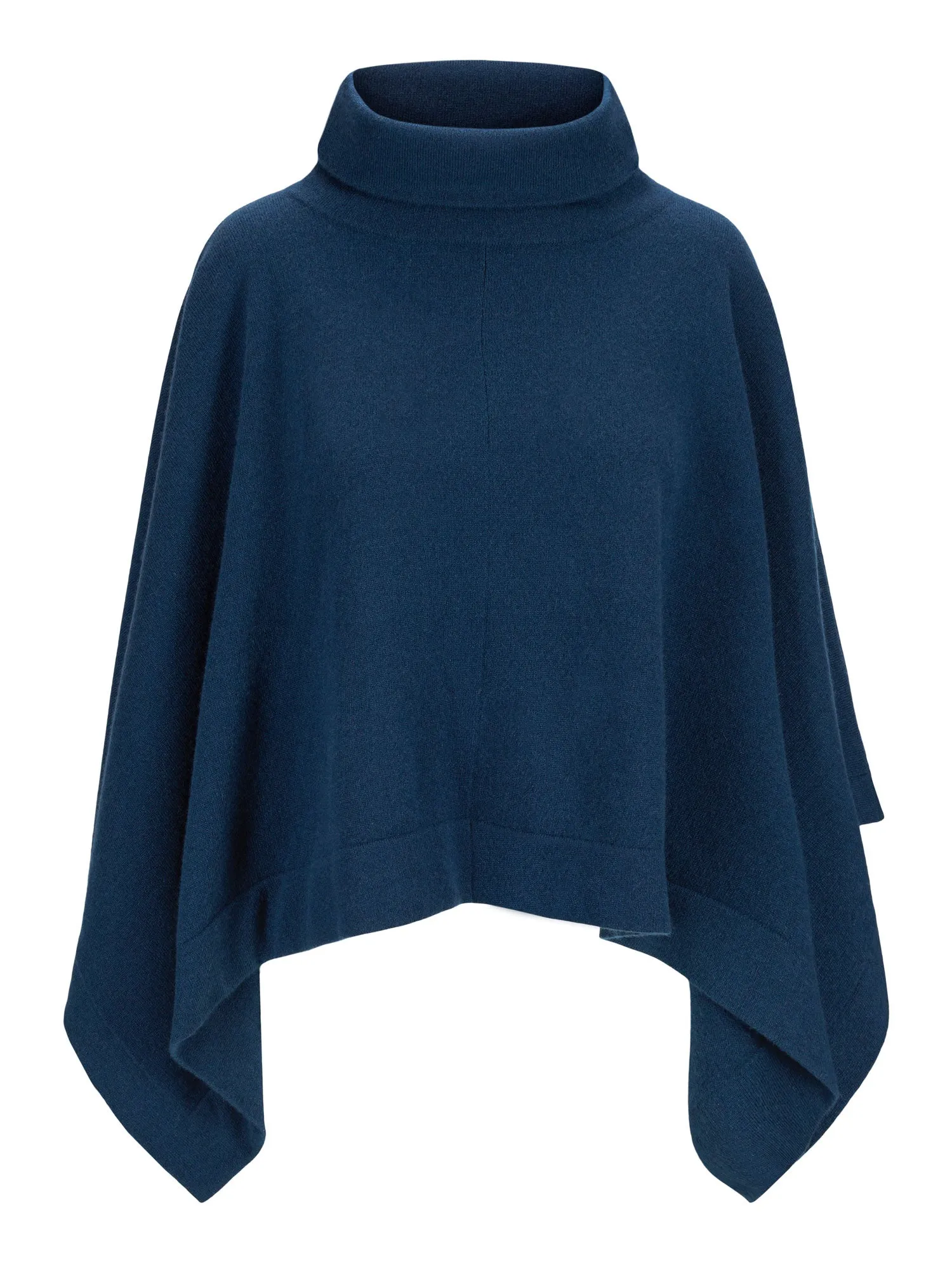Cashmere poncho "Ylva" - mountain blue