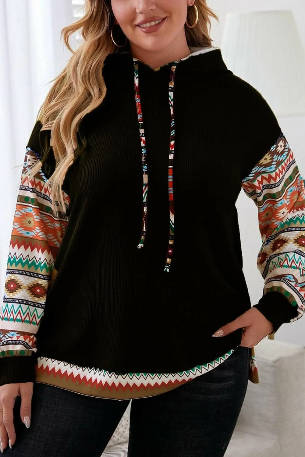 Chic geometric oversized hoodie