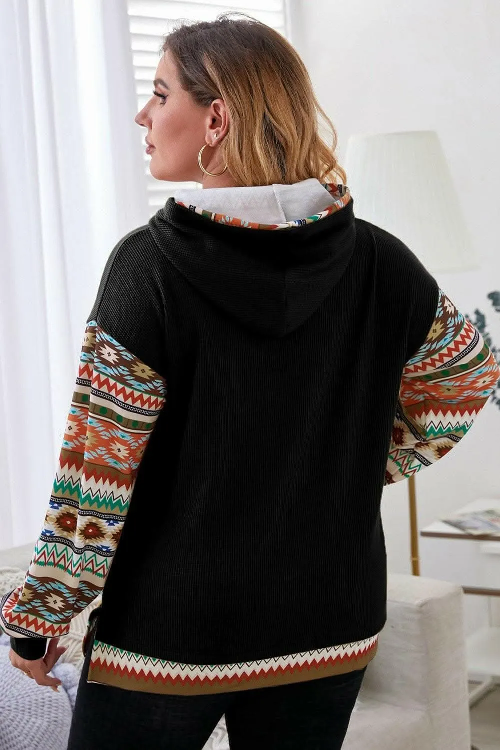Chic geometric oversized hoodie