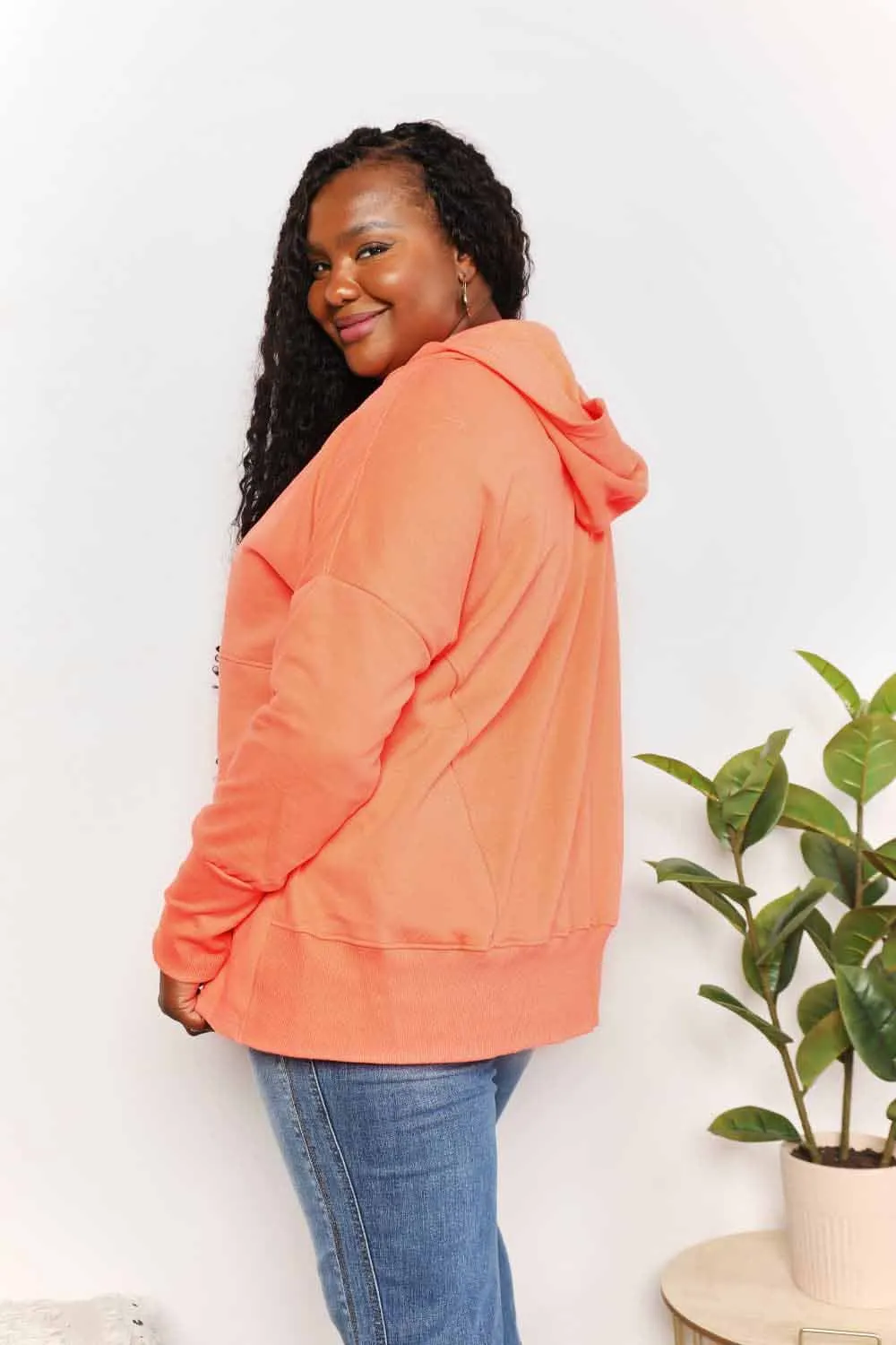 Chic quarter-snap hoodie for women
