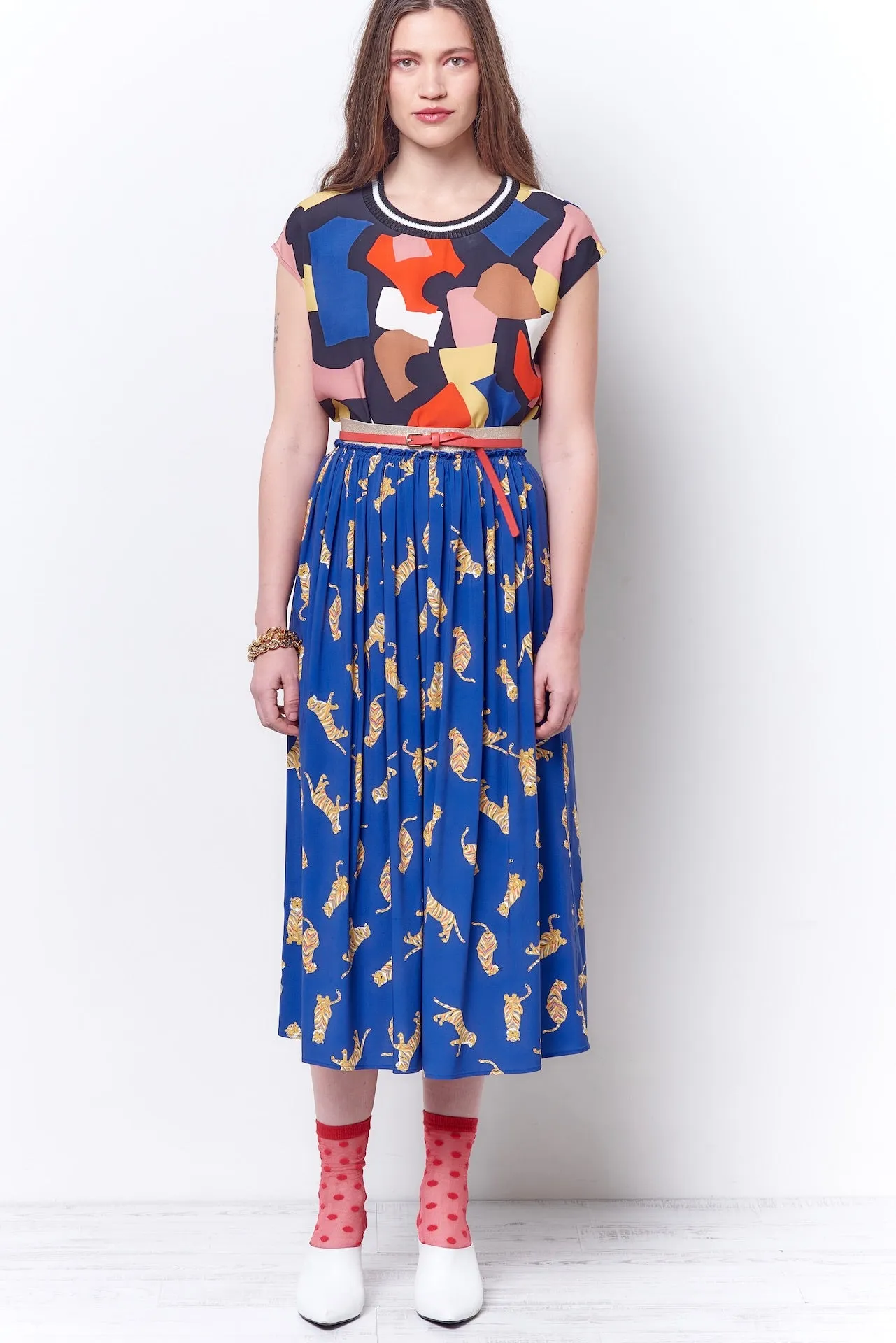 CHRISTINA Dirndl Skirt - Royal Tiger
