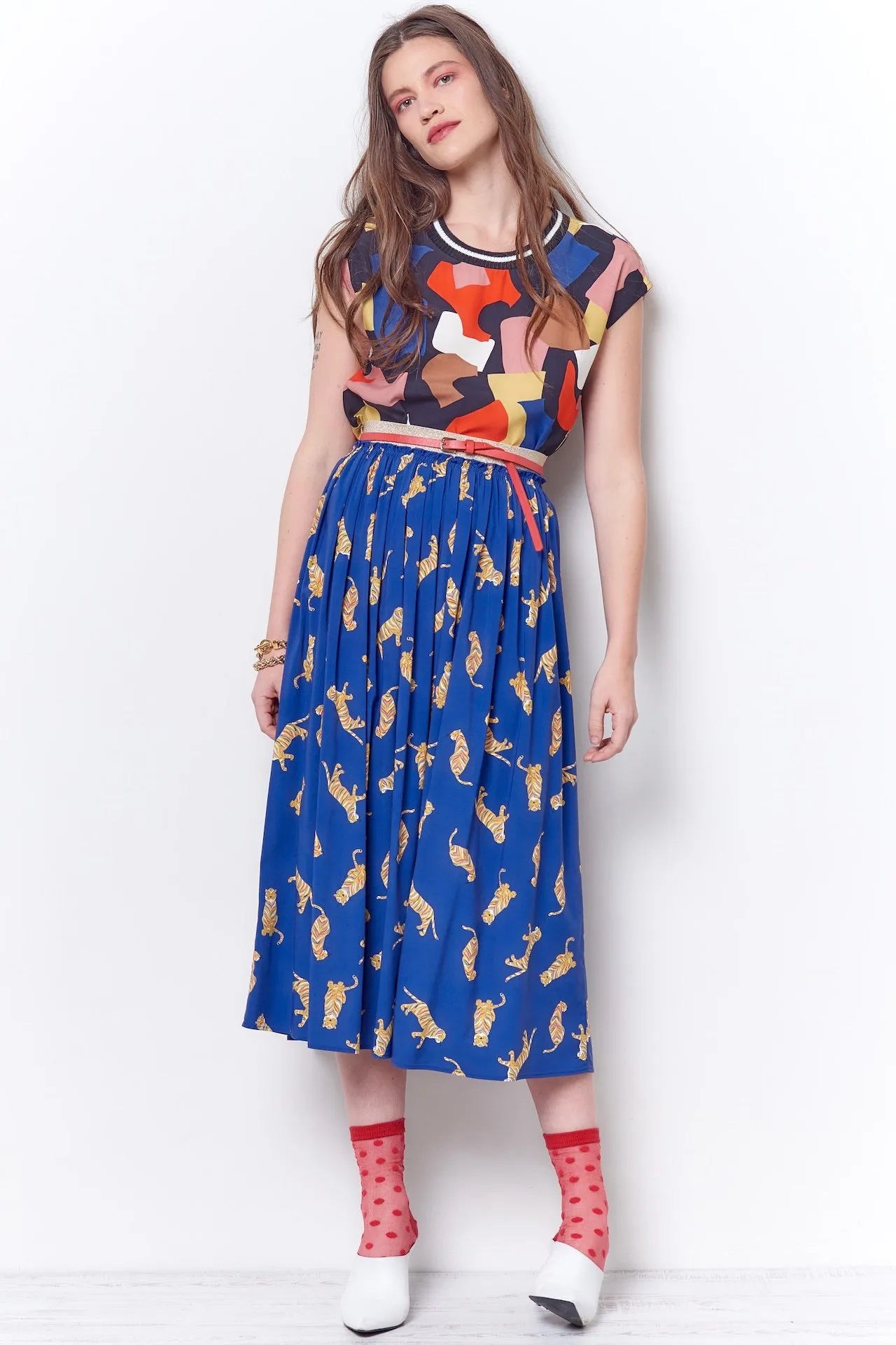 CHRISTINA Dirndl Skirt - Royal Tiger