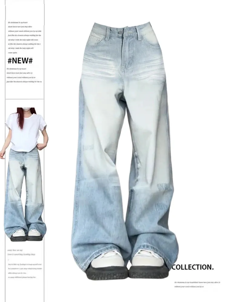 Damen Baggy Jeans im Y2K-Stil mit weitem Bein