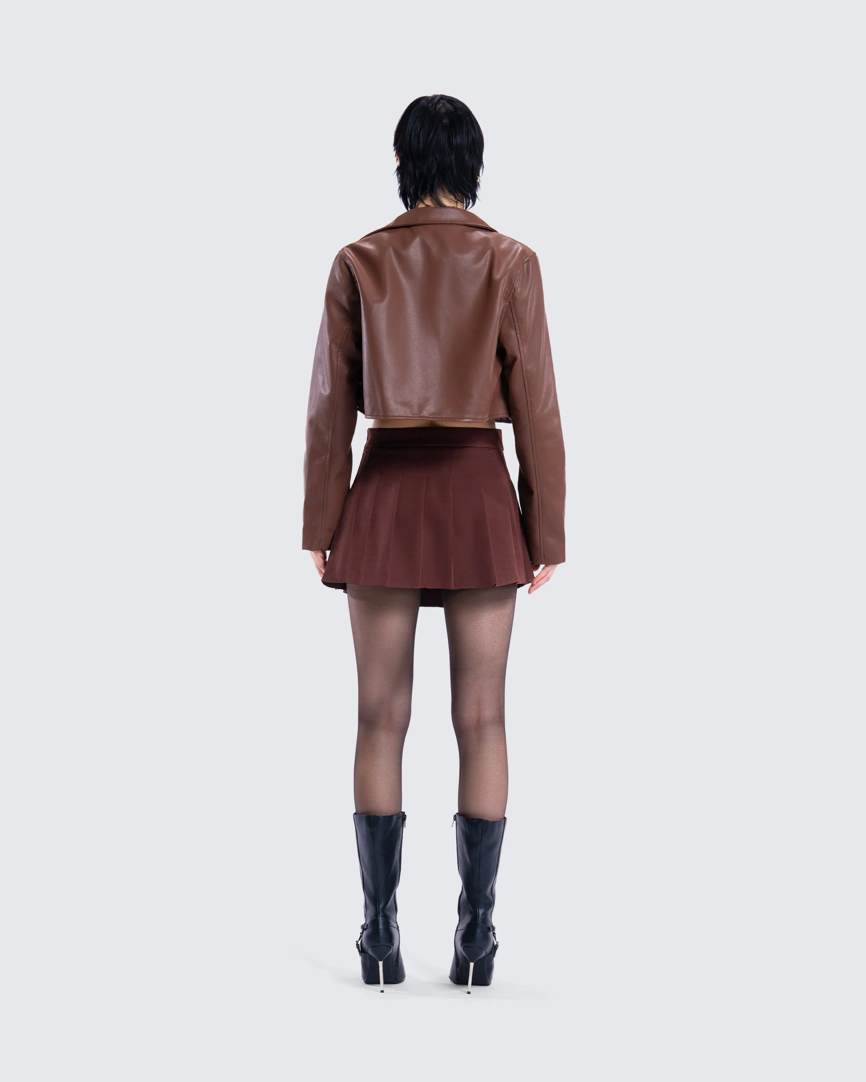 Donny Brown Pleated Set