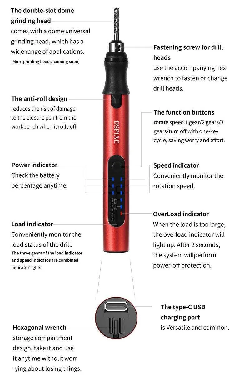 DSPIAE Portable Electric Grinding Pen