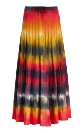 Ella Knit Skirt in Fire Tie Dye Cashmere