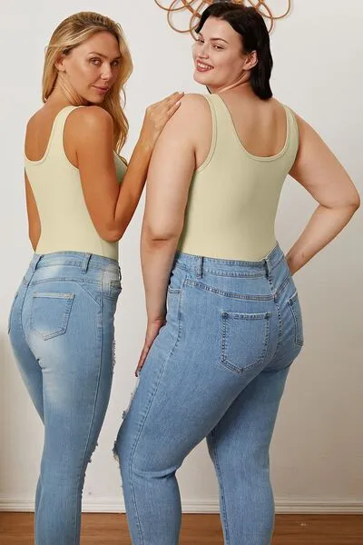 Explore More Collection - Basic Bae Full Size Square Neck Sleeveless Bodysuit