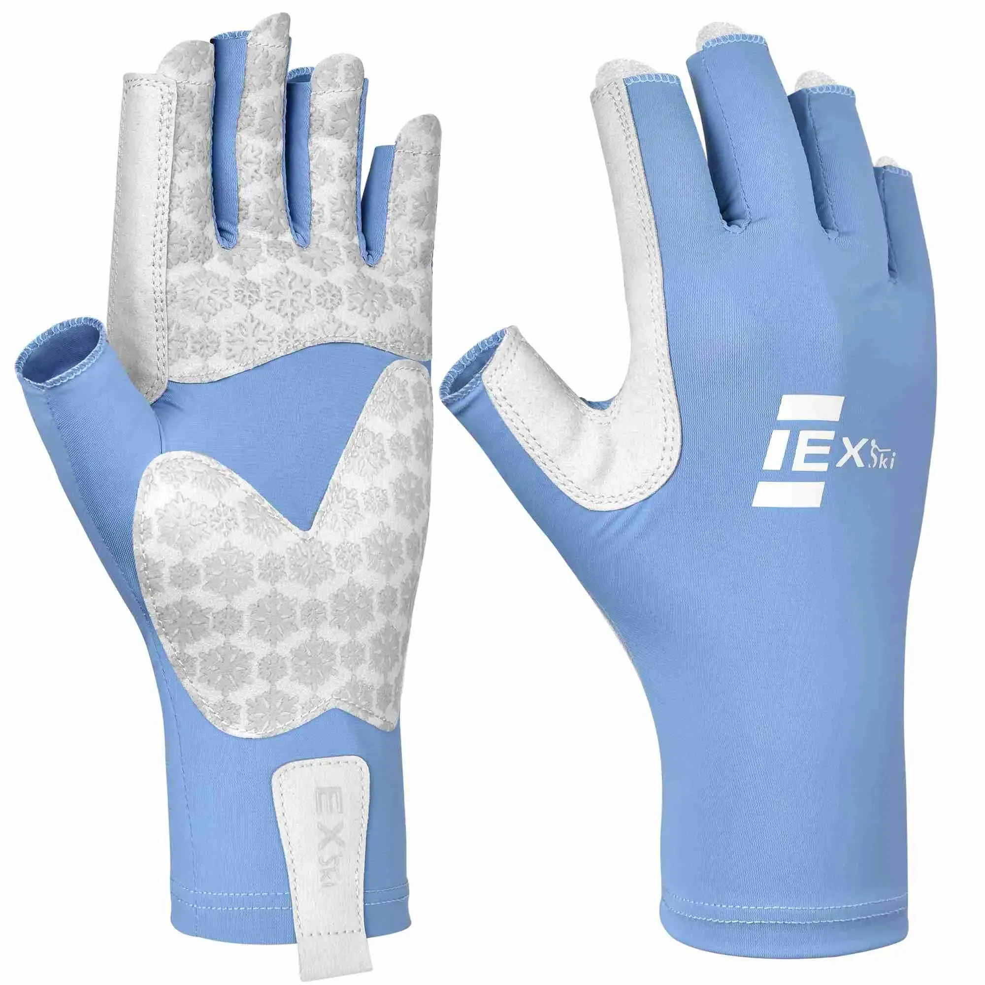 EXski Fingerless Fishing Gloves UPF50  Sun Protection Gloves for Kayaking Rowing Driving Hiking