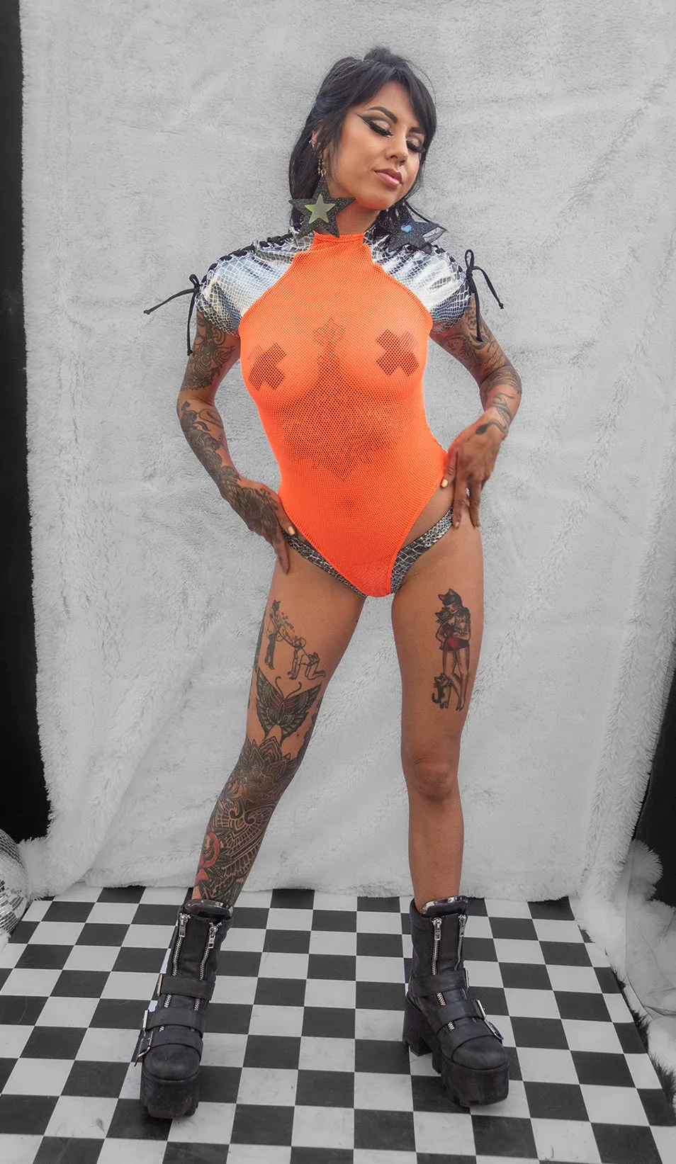 FE234 - Lace-Up Shoulder Bodysuit