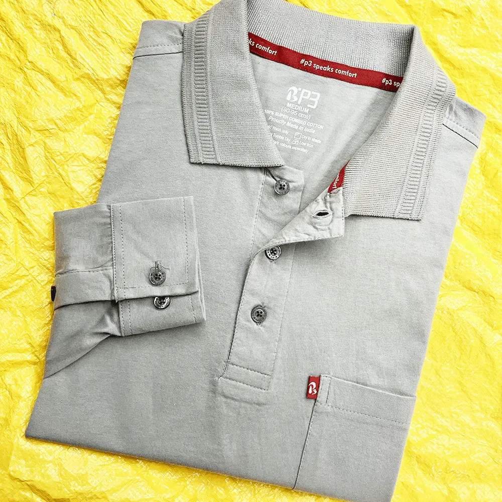 Feather Touch Cloud Cuffed Polo