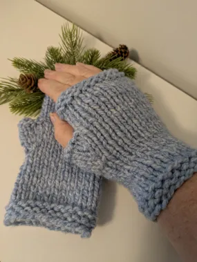 Fingerless Gloves - China Blue Heather - size (7")
