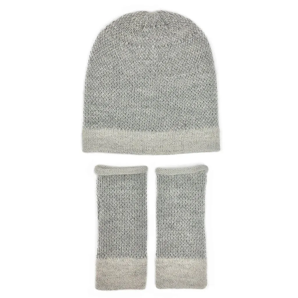 Gray Interwoven Alpaca Gloves by SLATE   SALT