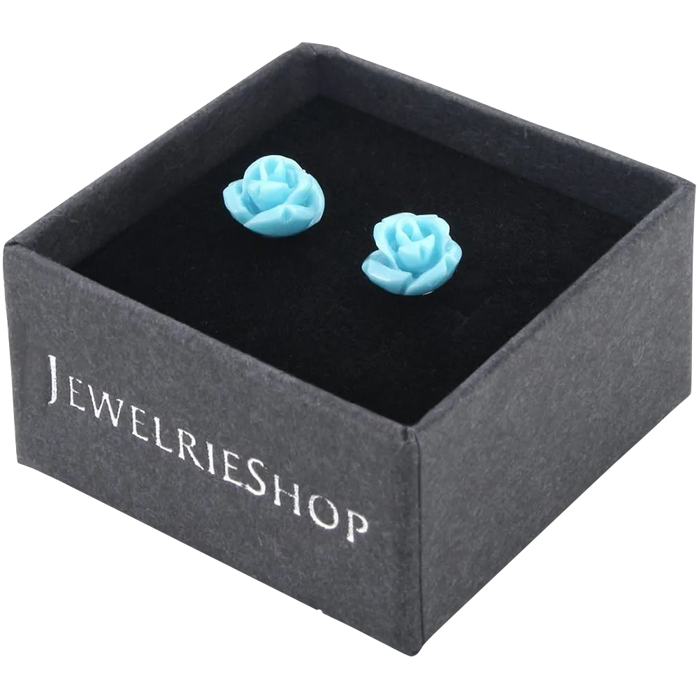 Handcrafted resin color simulated earring studs hypoallergenic