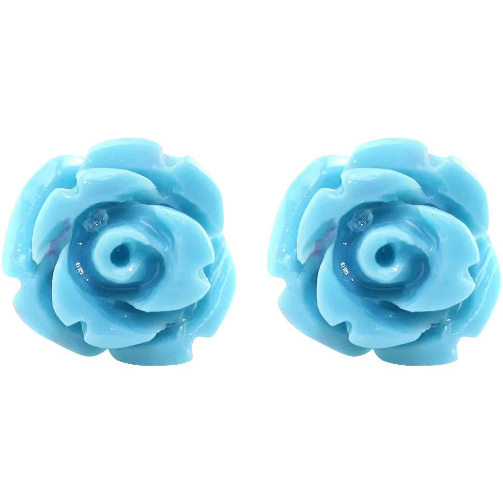 Handcrafted resin color simulated earring studs hypoallergenic