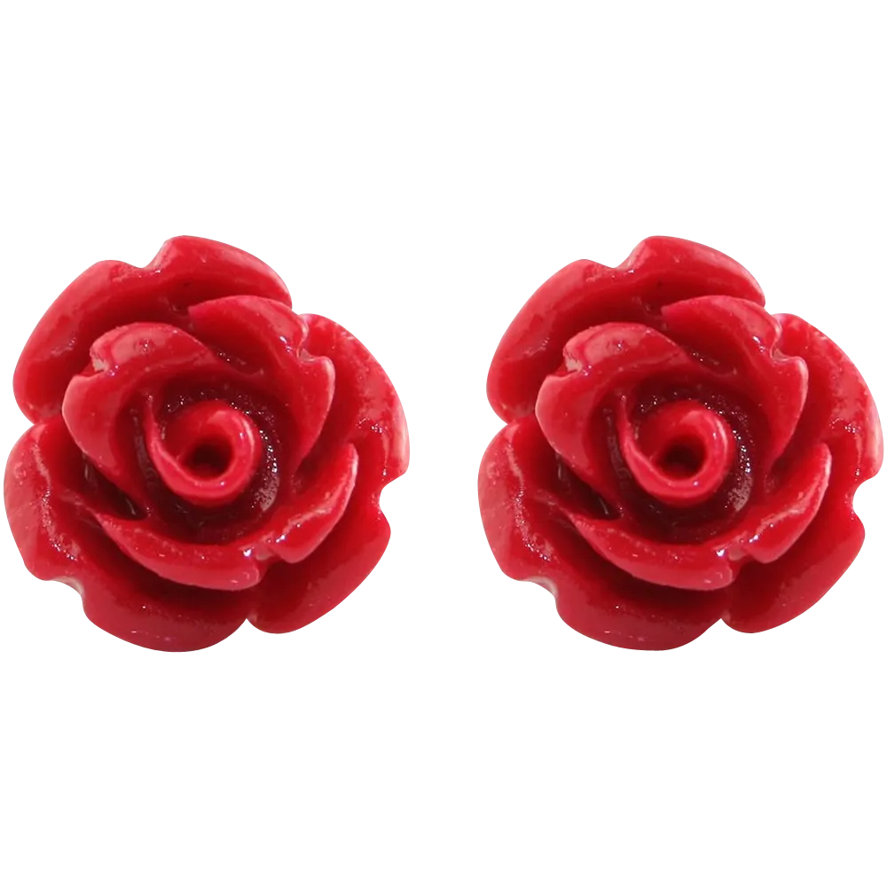 Handcrafted resin color simulated earring studs hypoallergenic