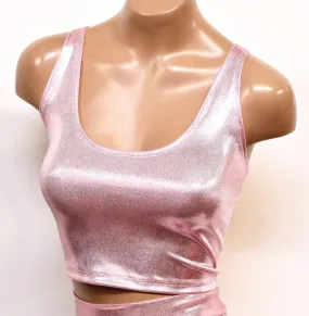 Hologram Crop Tank in Baby Pink