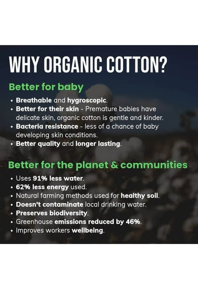 Incubator Vest, Apple Floral , Premium 100% Organic Cotton