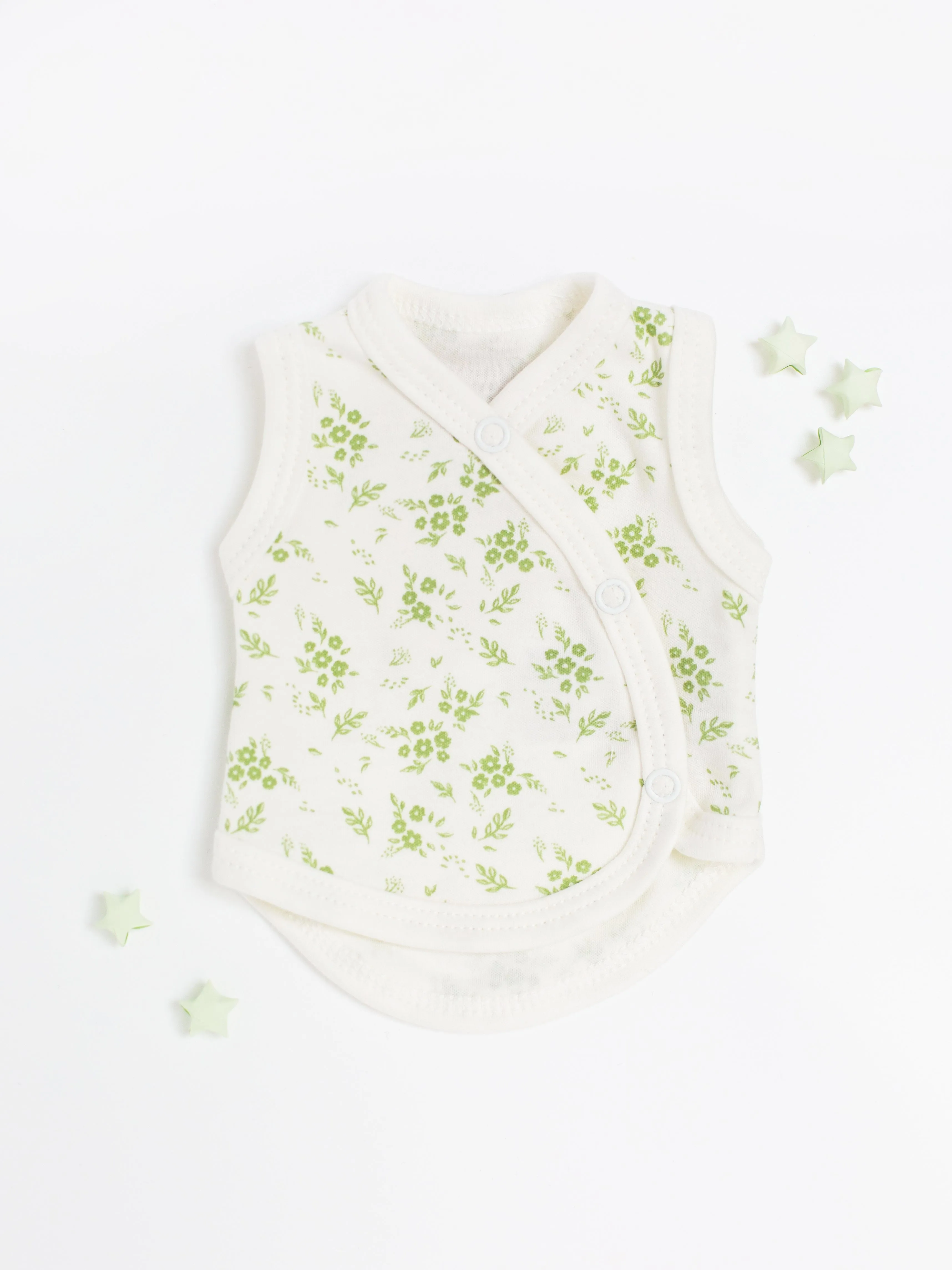 Incubator Vest, Apple Floral , Premium 100% Organic Cotton