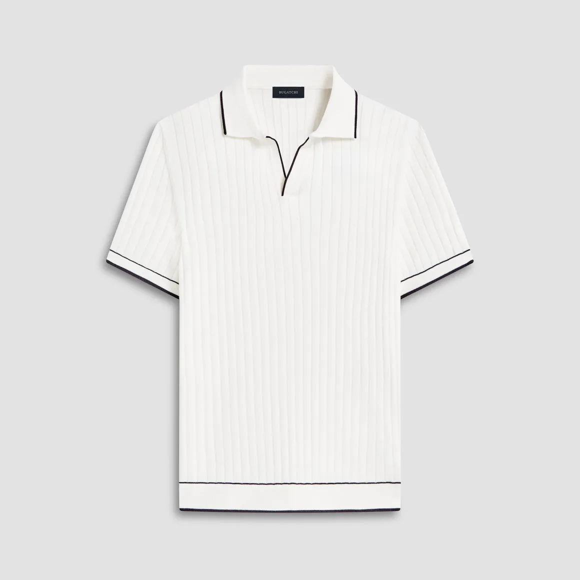 Johnny Rib-knit Sweater Polo Chalk