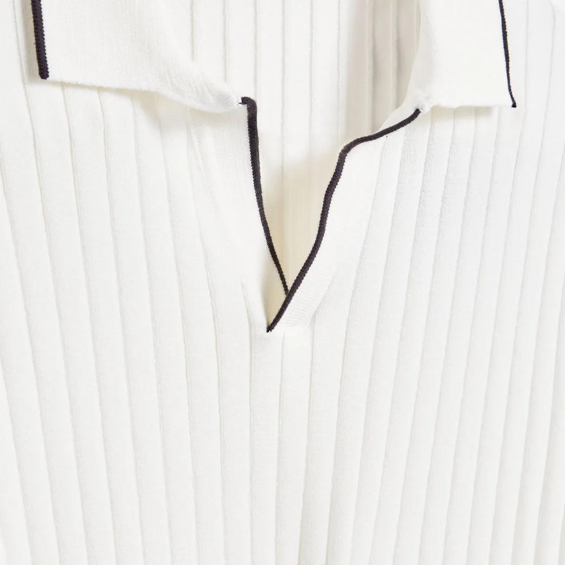 Johnny Rib-knit Sweater Polo Chalk