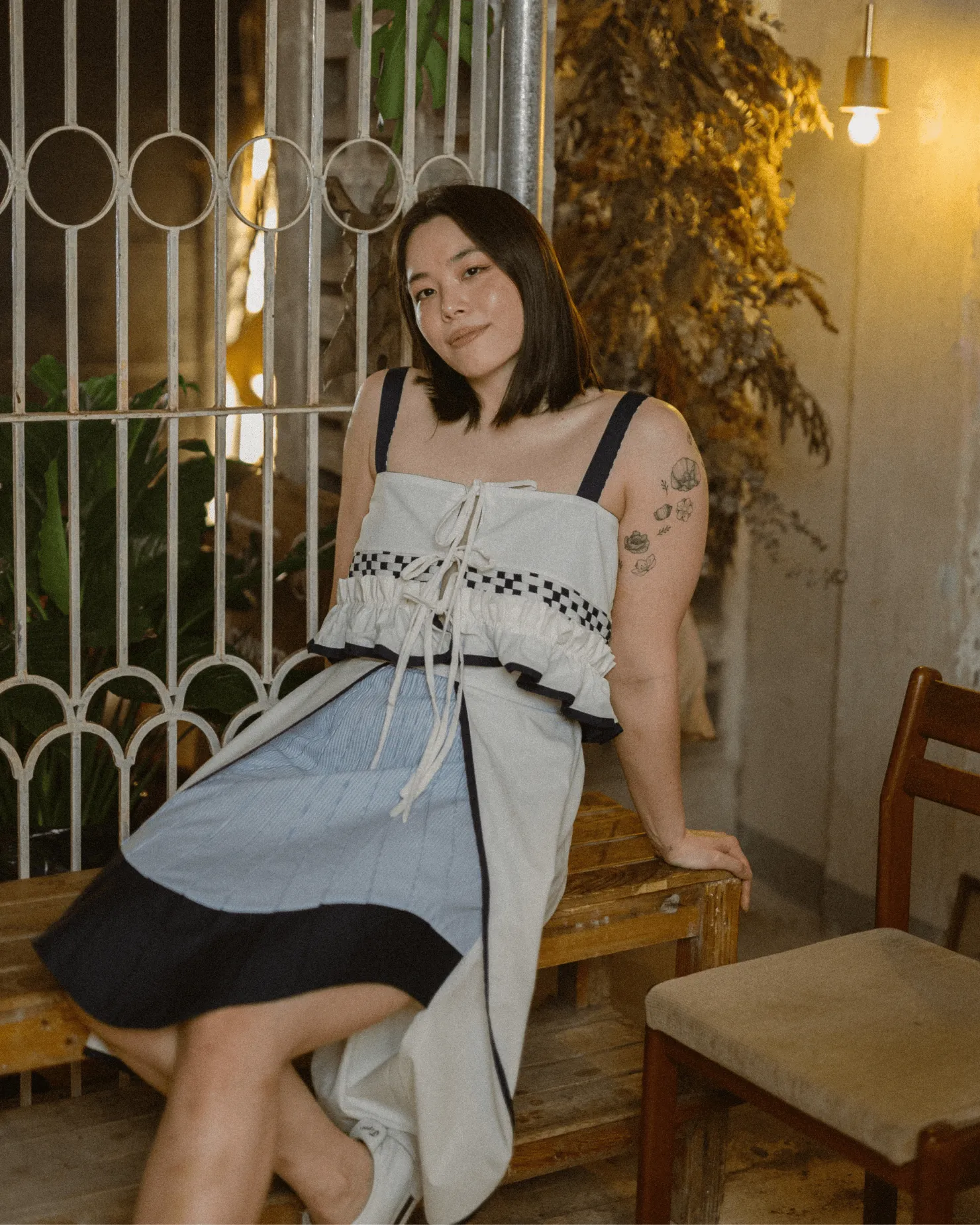 Kahit Saan Skirt Navy & White