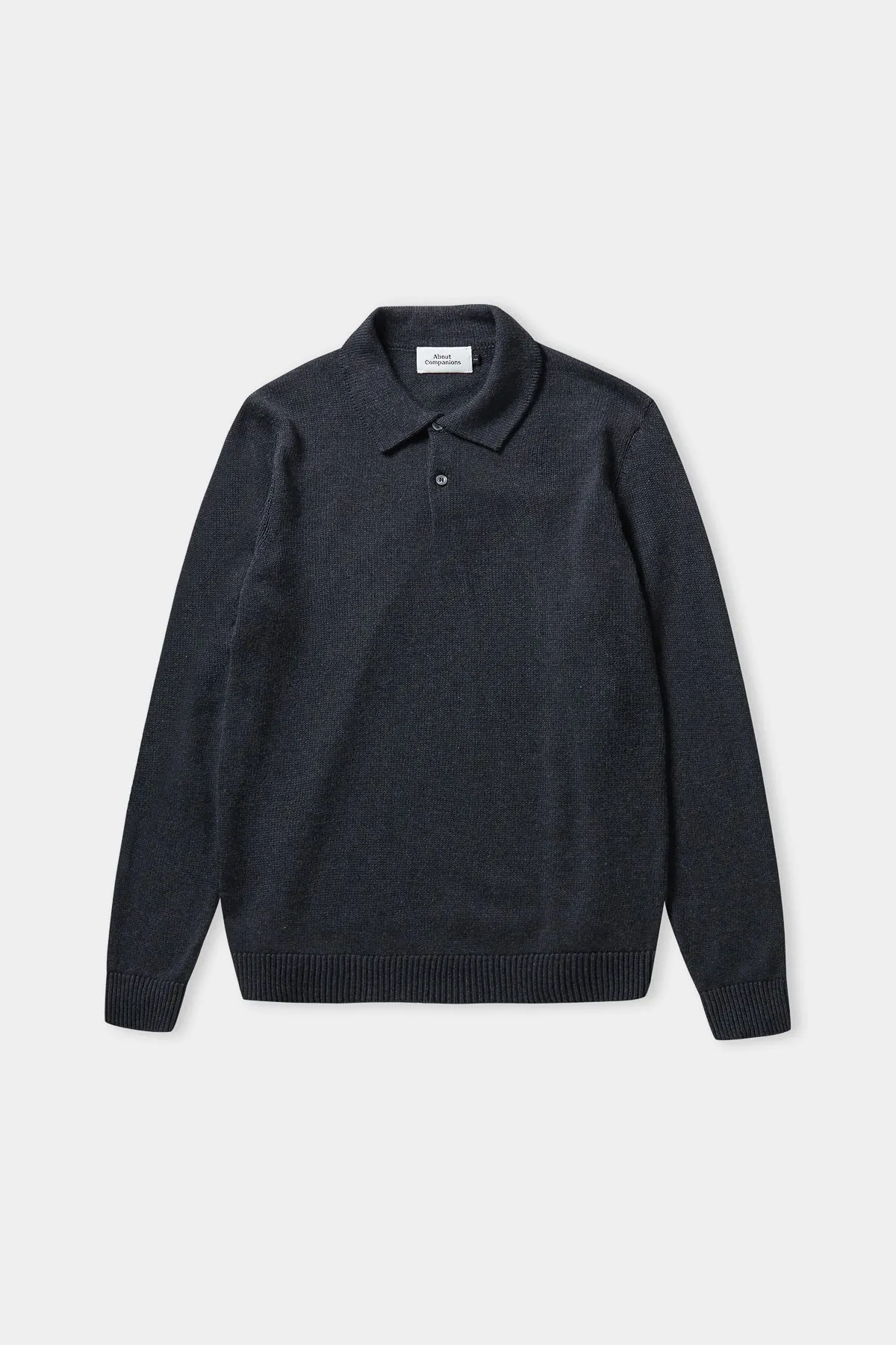 KASPAR longsleeve polo eco anthracite