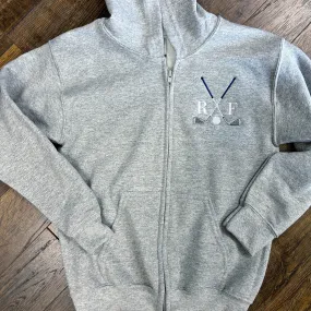 Kids Personalized Golf Zip Up Hooded Sweatshirt