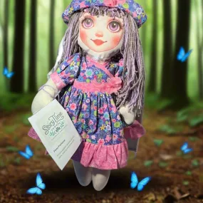 Lidia’s Storytime Rag Doll Wool Hair Cotton Dress Handmade 18 in.
