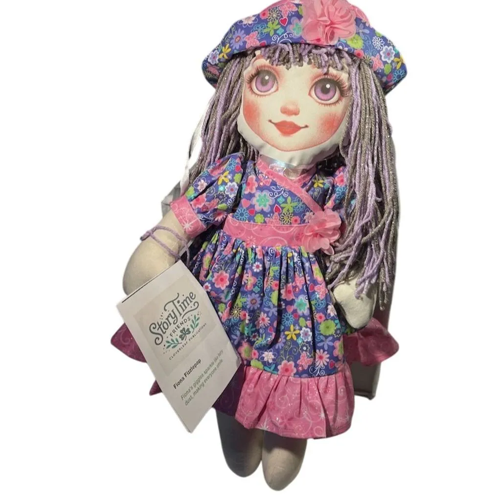 Lidia’s Storytime Rag Doll Wool Hair Cotton Dress Handmade 18 in.
