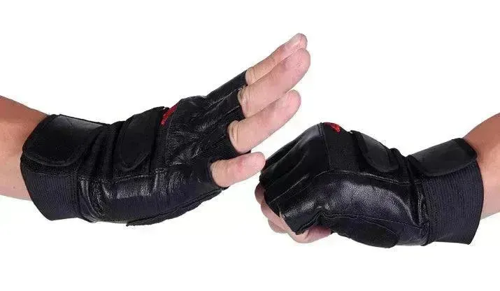 Men's  PU Leather Motorcycle Riding Weight Lifting Gym Workout Outdoor Fingerless Glove