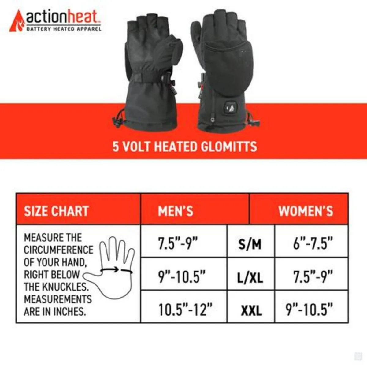 Open Box ActionHeat 5V Men's Battery Heated Glomitts