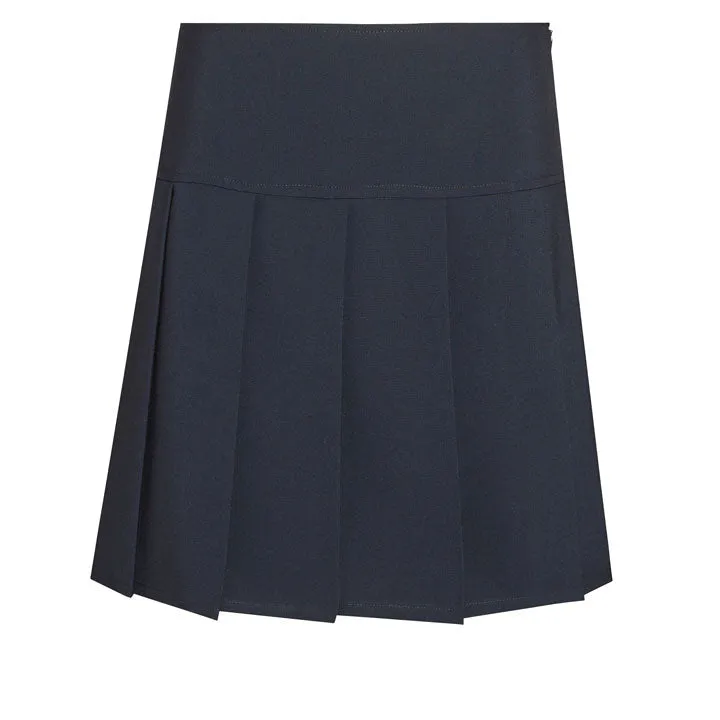 Panel Pleated School Skirt - Navy