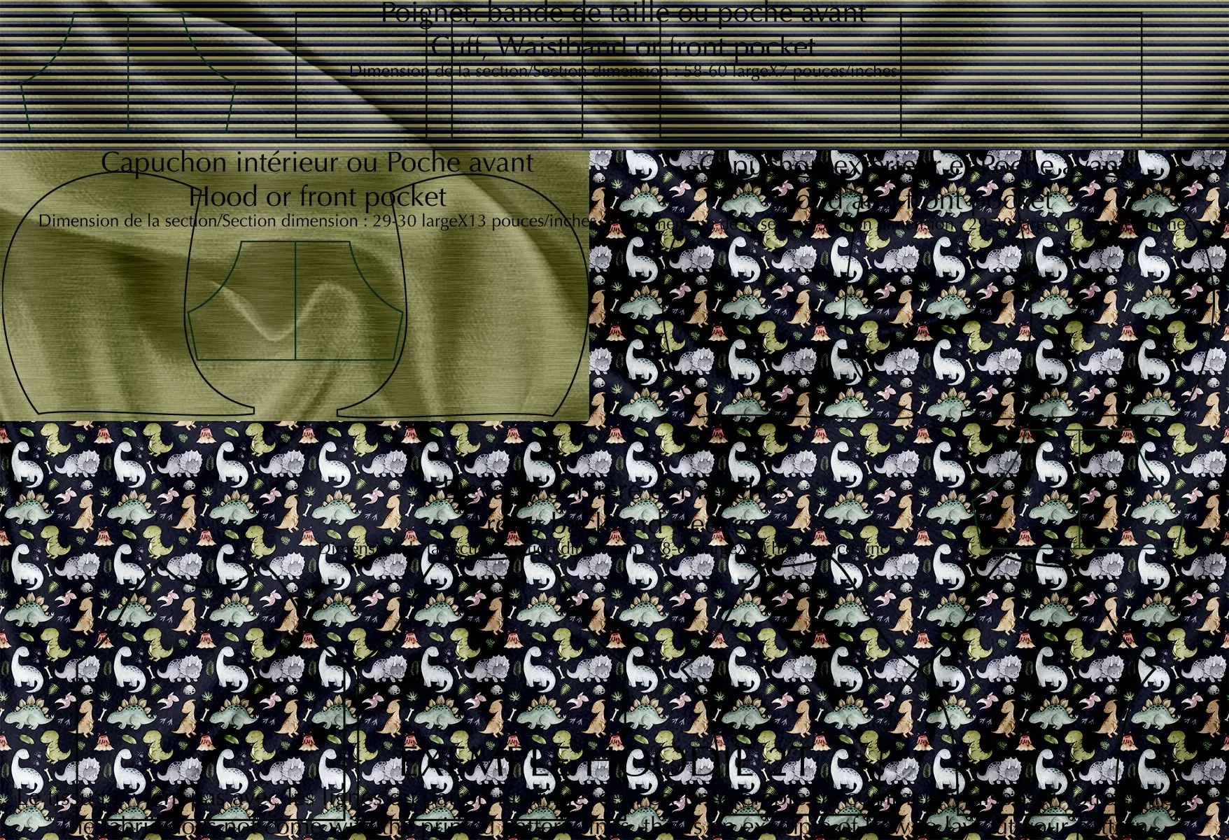 Panneau Multifonction pour Vêtements - Dino multi navy
