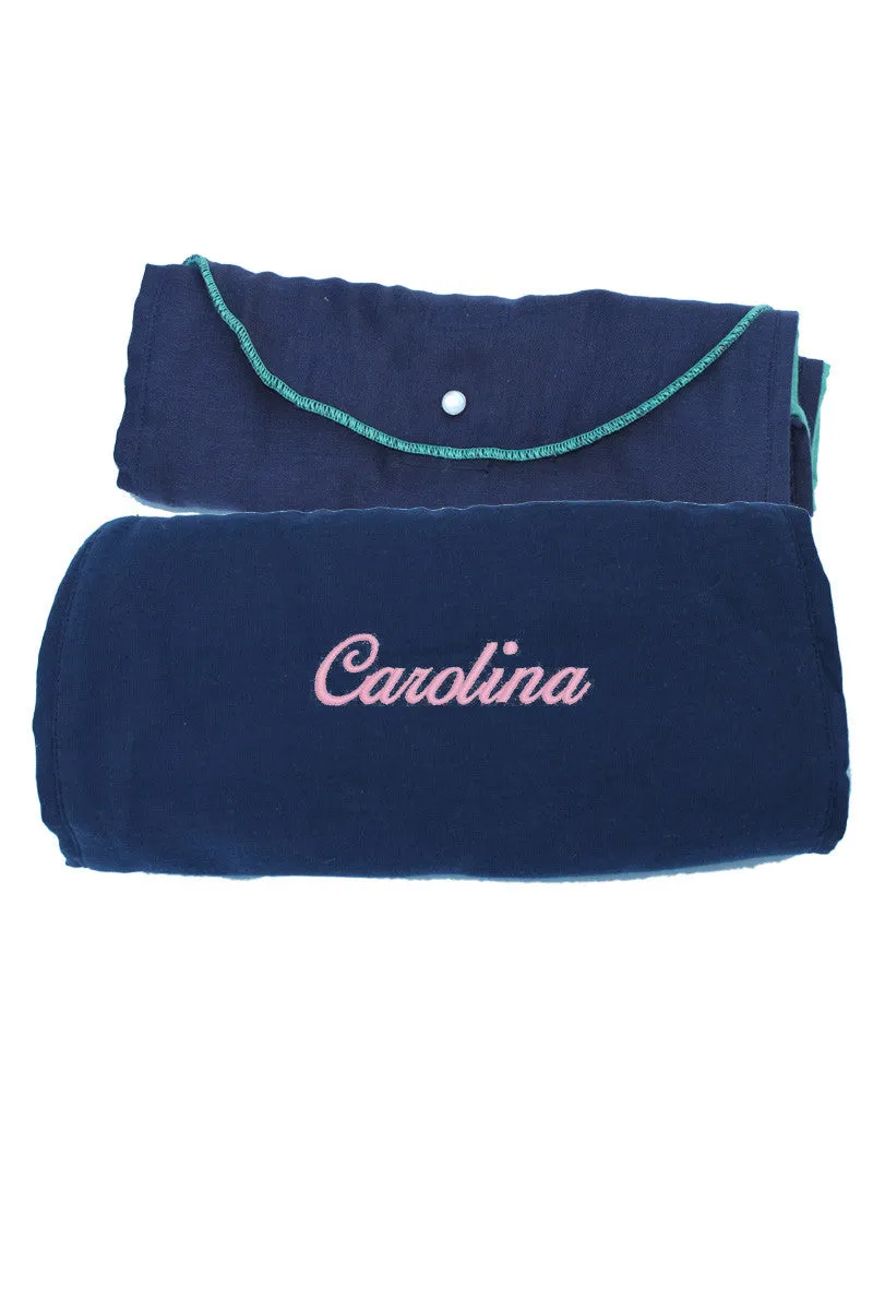 Personalized Baby Blanket - Organic Roly Blanket™ Emerald/Navy