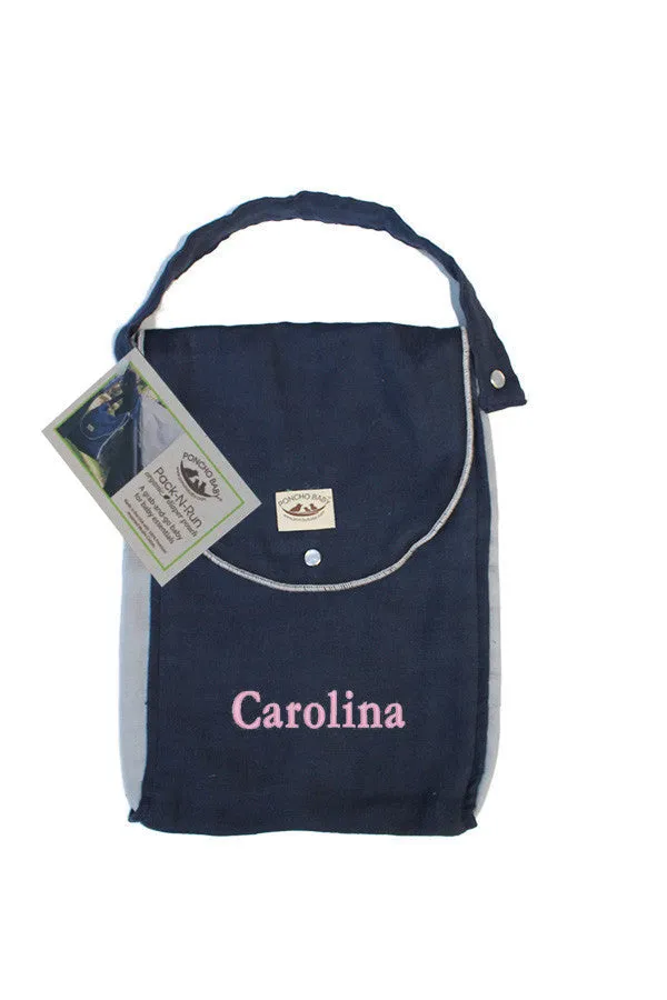 Personalized Diaper Bag - Organic Pack-N-Run™ Navy/Gray