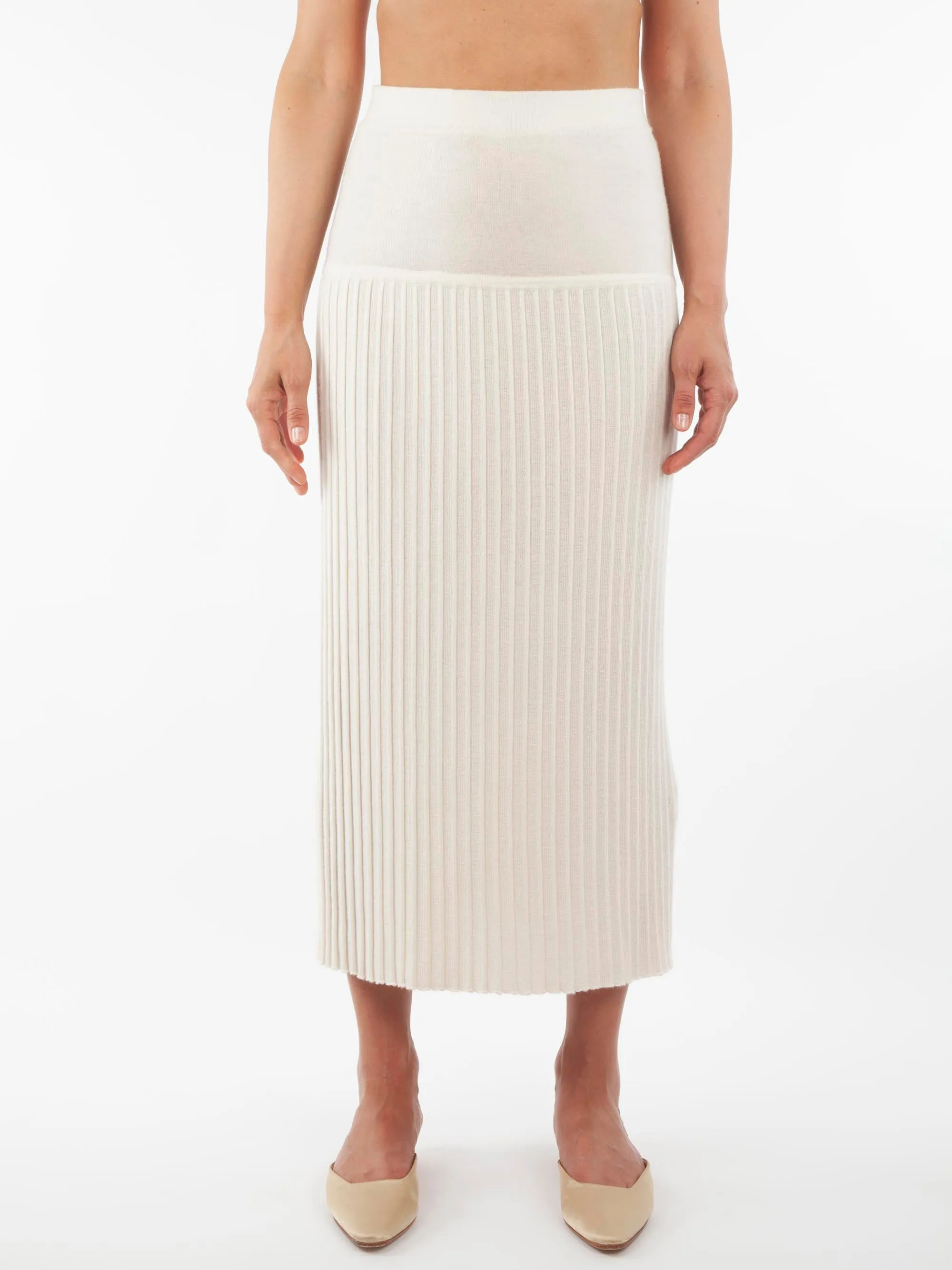 Pleated Cashmere Skirt