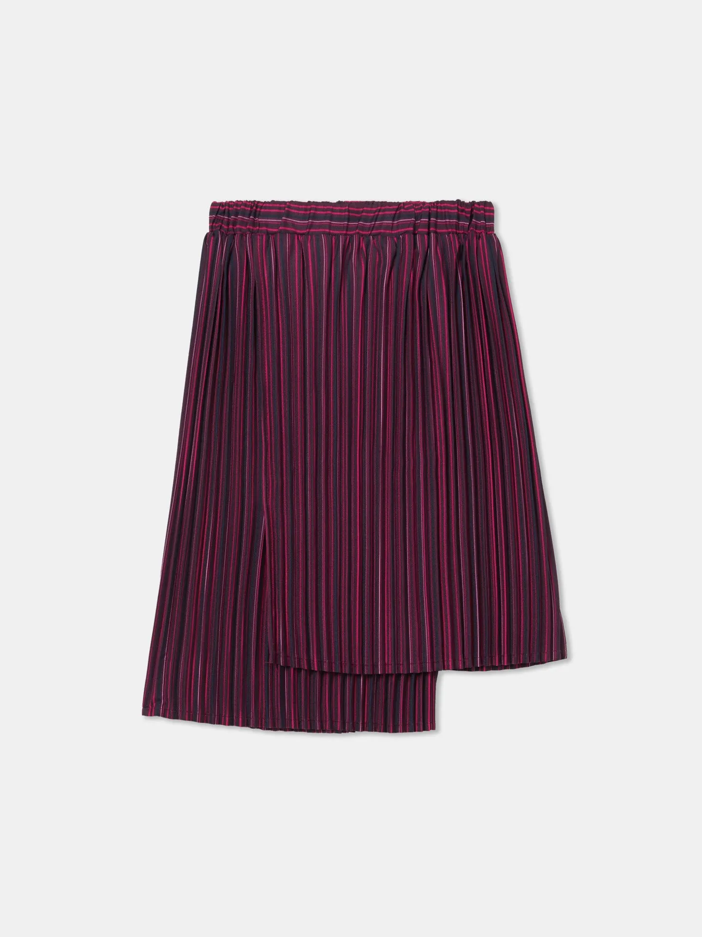 Pleated Striped Skirt