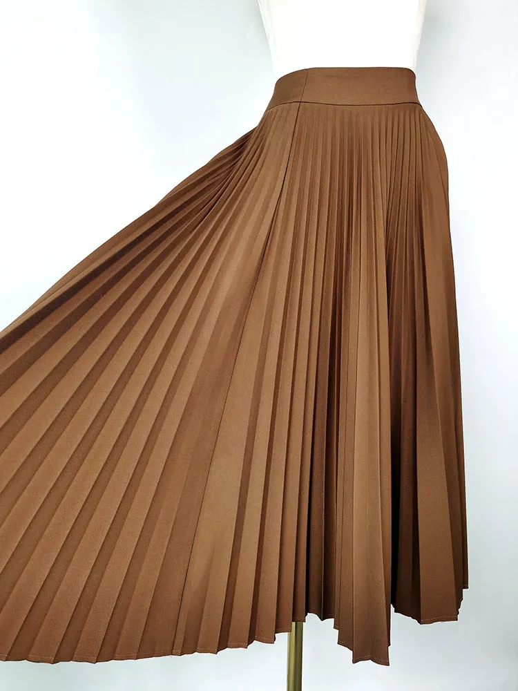 Pleated Top Skirt Wool Cashmere Set