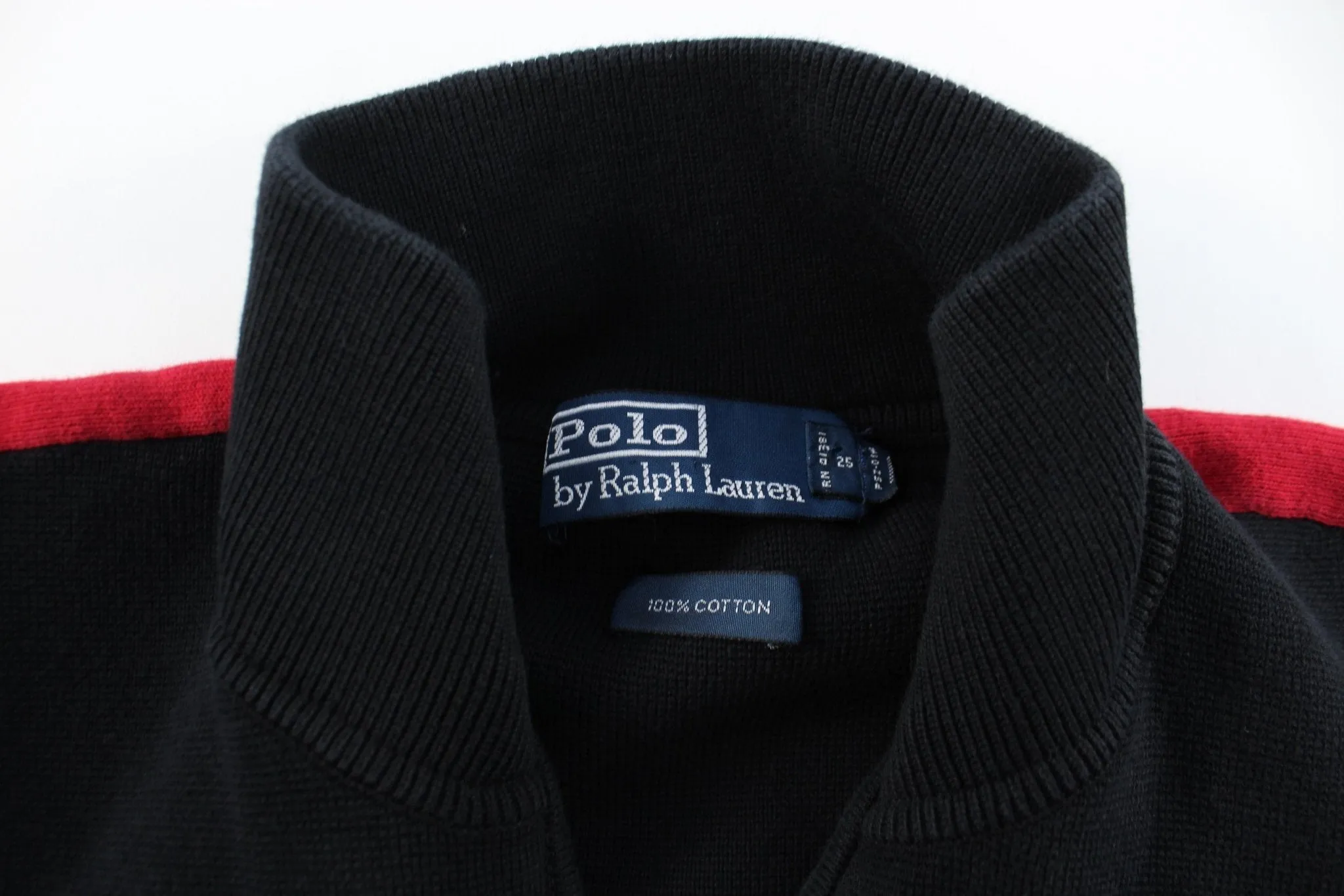 Polo by Ralph Lauren Embroidered Logo Black & Red Sweater
