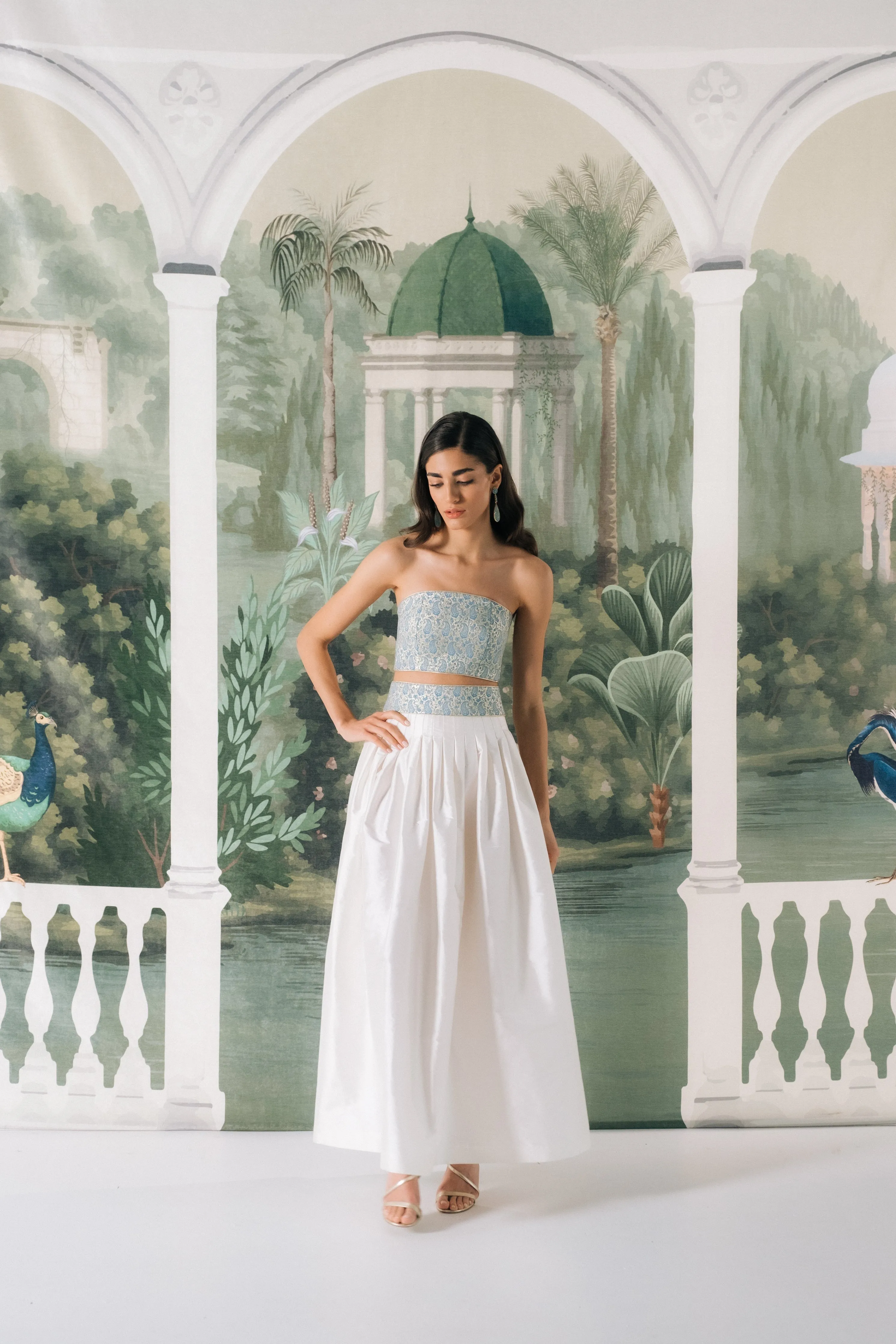 Raw Silk Taffeta Yass Skirt - Off White