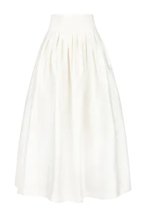 Raw Silk Taffeta Yass Skirt - Off White
